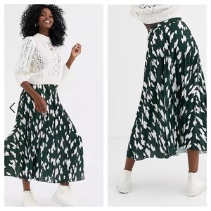 ASOS DESIGN pleated midi skirt in abstract print